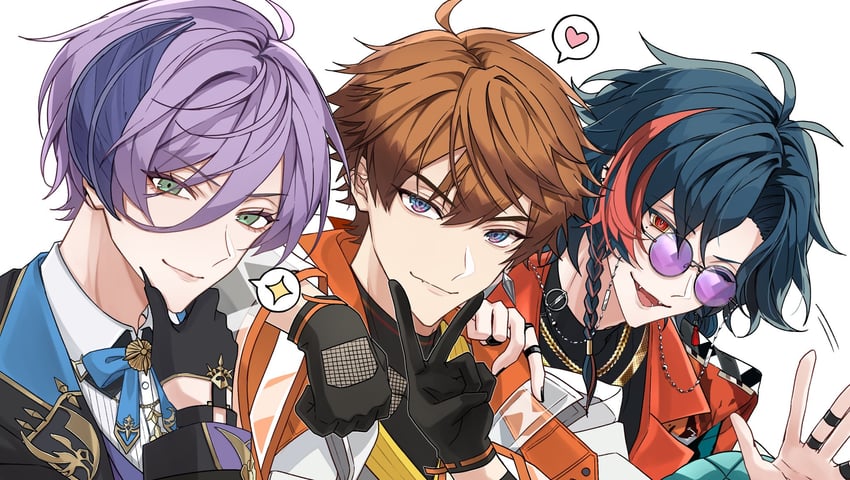 kitami yusei, sakaki ness, and kaisei (nijisanji) drawn by ra_mentanaka