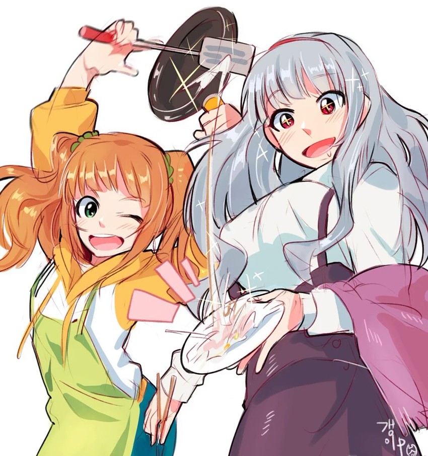 shijou takane and takatsuki yayoi (idolmaster) drawn by tuxedo_de_cat