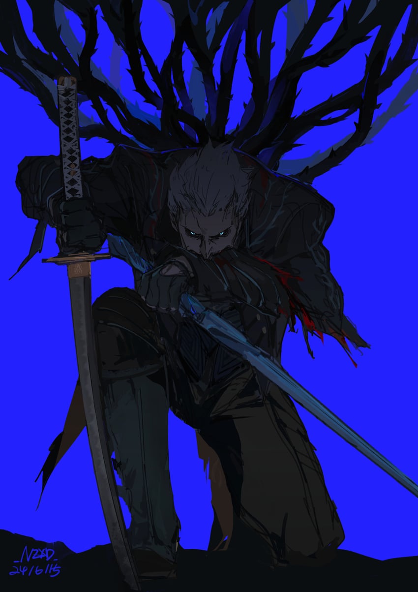 vergil (devil may cry and 1 more) drawn by nzxd1
