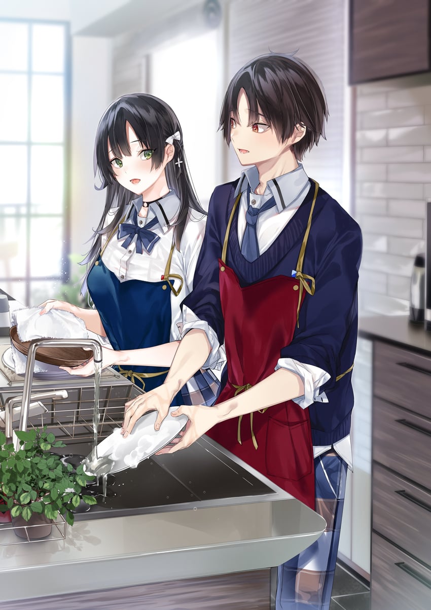 hitotsuba kaede and yoshizumi yuya (ryoushin no shakkin) drawn by kakao_(chocolate_land)