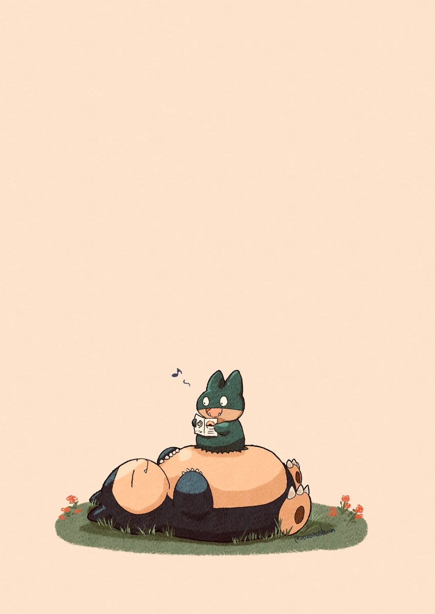 snorlax, munchlax, unown, and unown d (pokemon) drawn by zozozoshion