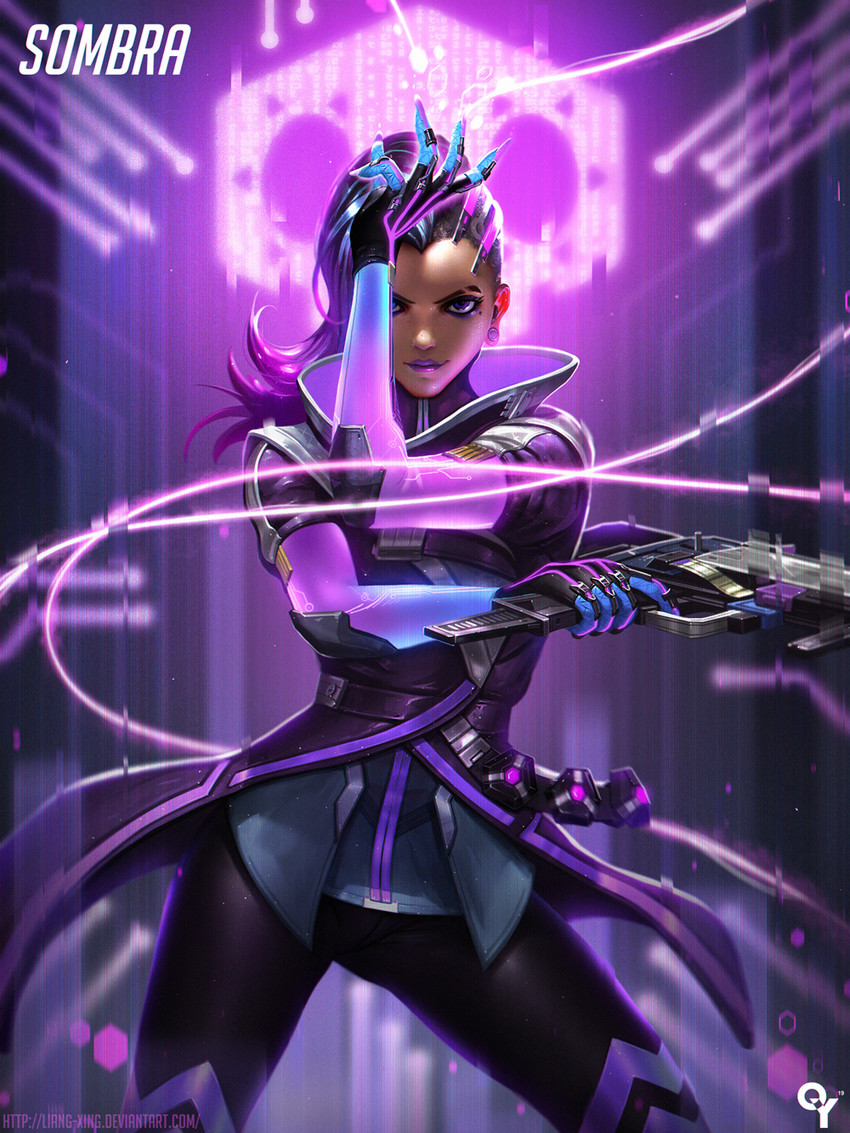 sombra (overwatch and 1 more) drawn by liang_xing