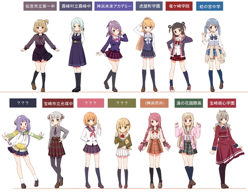 aika himena, toki sunao, miura asahi, hiroe chiharu, ooba juri, and 8 more (mahou shoujo madoka magica and 1 more) drawn by ruru_(rurumagi)