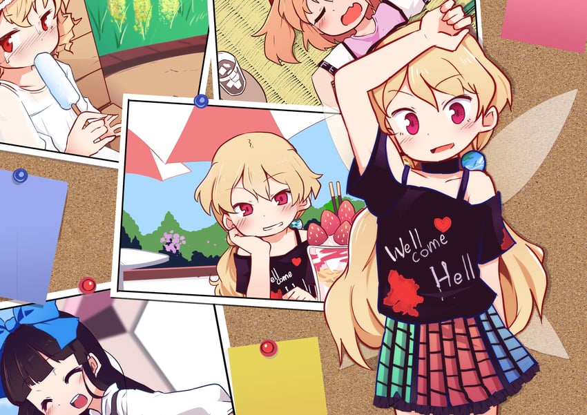 clownpiece, hecatia lapislazuli, star sapphire, luna child, and sunny milk (touhou) drawn by kanisawa_yuuki