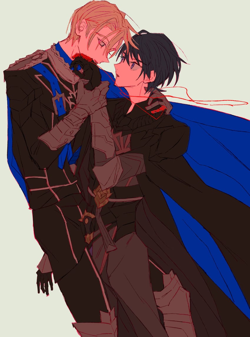 dimitri alexandre blaiddyd and male byleth (fire emblem and 1 more) drawn by kusodekablack