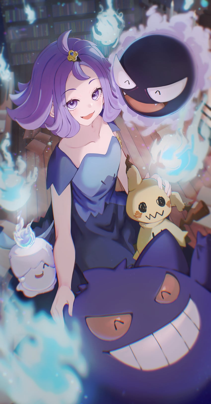 gengar, mimikyu, litwick, acerola, and gastly (pokemon and 1 more) drawn by nanolife_87819