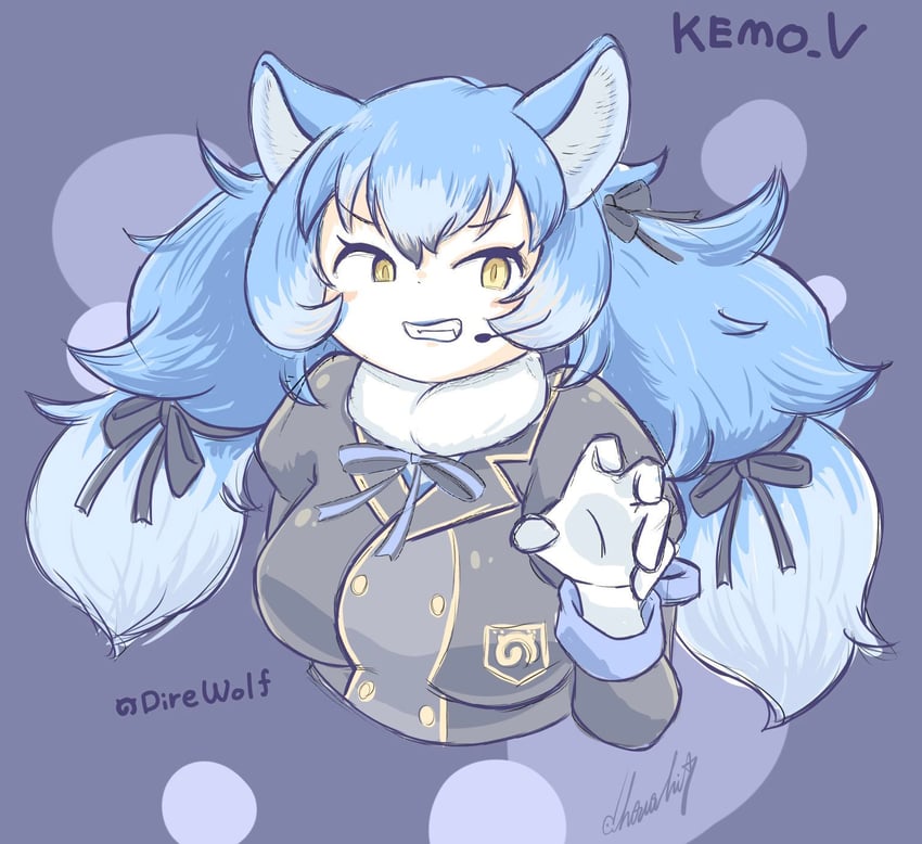 dire wolf (kemono friends and 1 more) drawn by cherushi_2