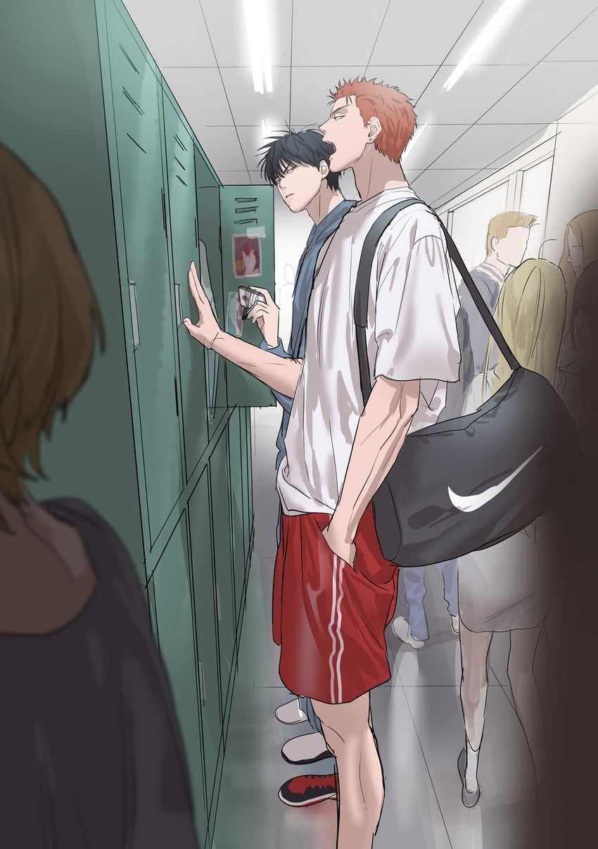 sakuragi hanamichi and rukawa kaede (slam dunk) drawn by chamuring