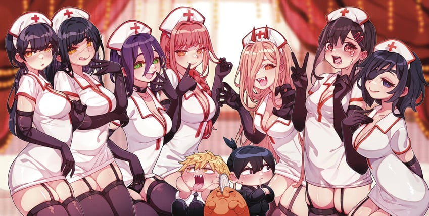 makima, power, denji, reze, yoru, and 4 more (chainsaw man) drawn by lianbiglian