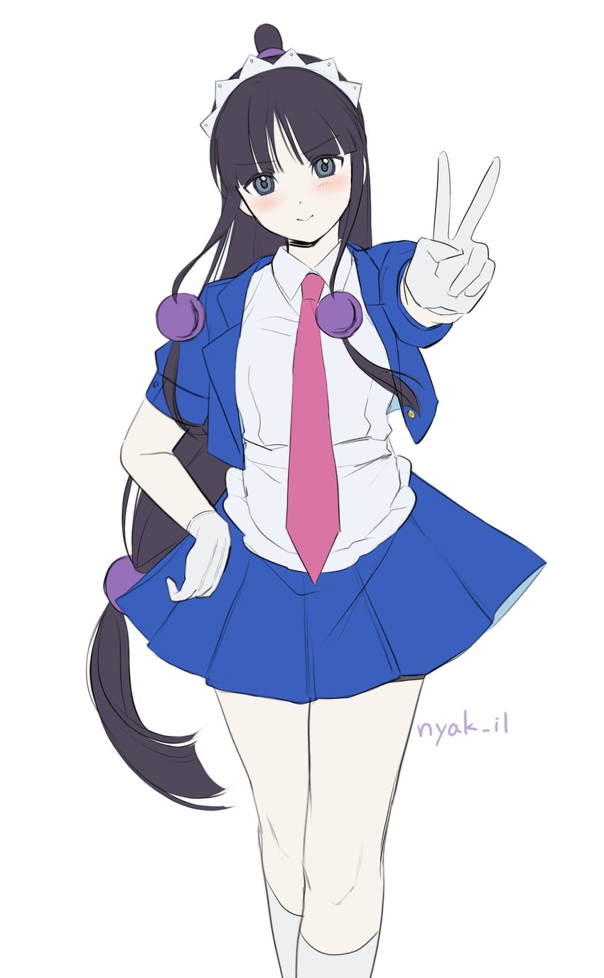 phoenix wright and maya fey (ace attorney) drawn by nyak_il