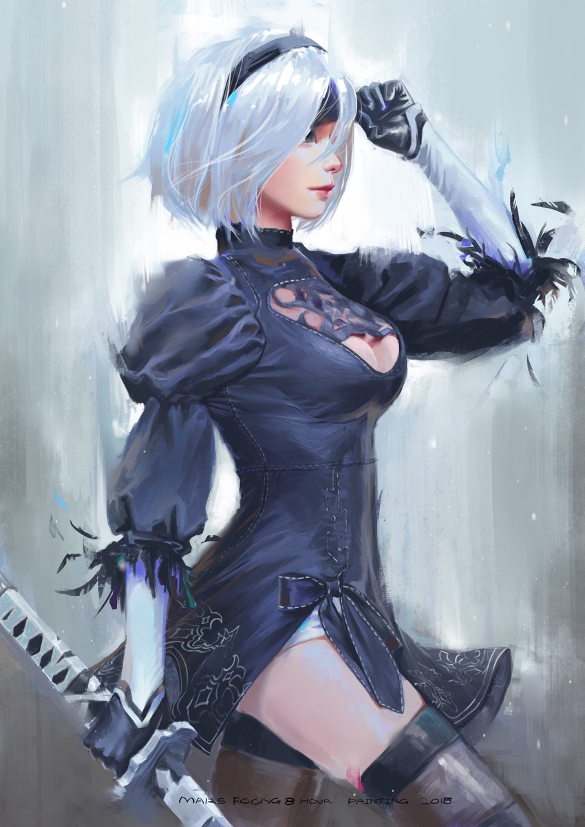 2b (nier and 1 more) drawn by mars_foong