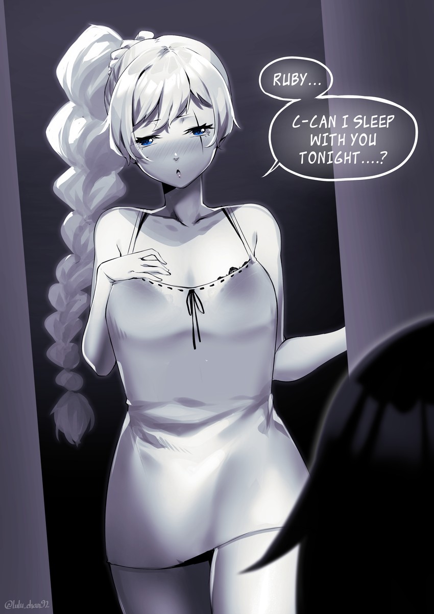 ruby rose and weiss schnee (rwby) drawn by lulu-chan92
