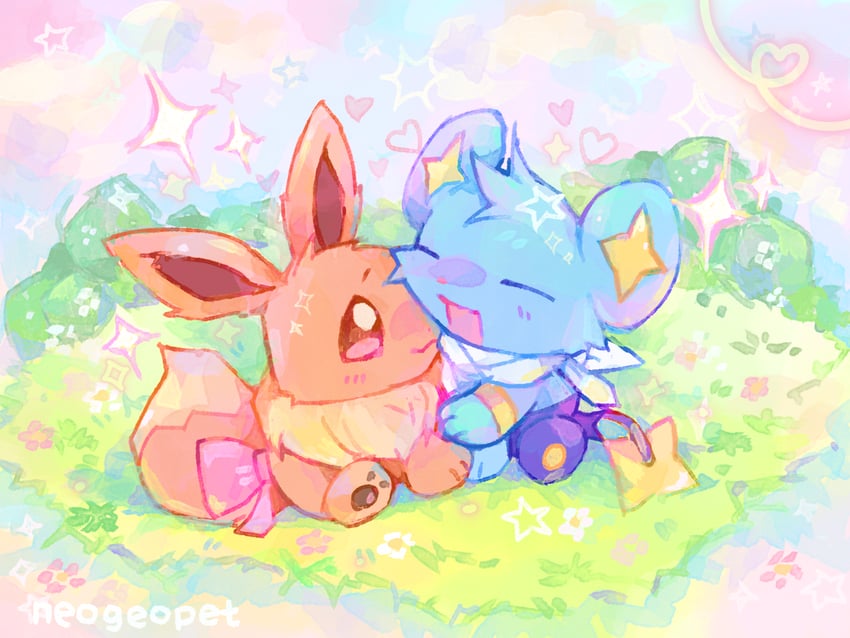 eevee and shinx (pokemon and 1 more) drawn by neogeopet
