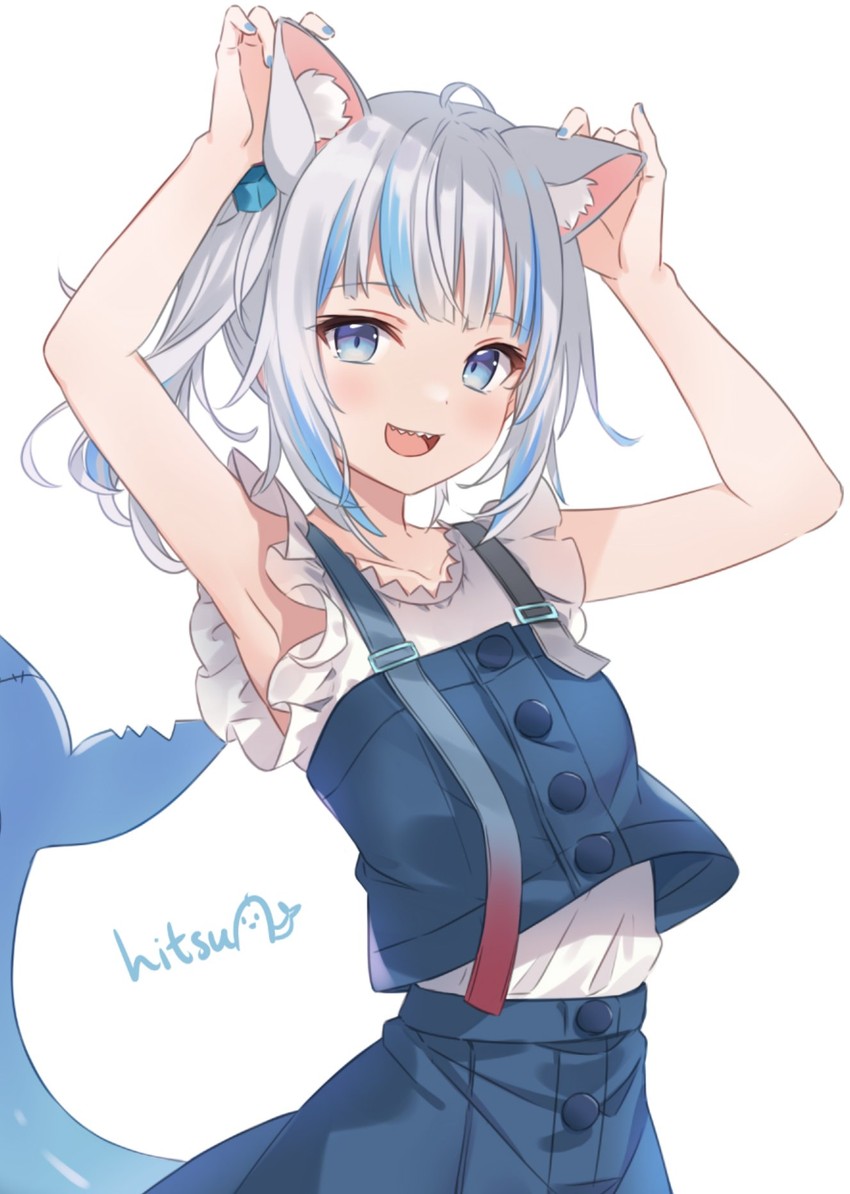 gawr gura (hololive and 1 more) drawn by hitsukuya