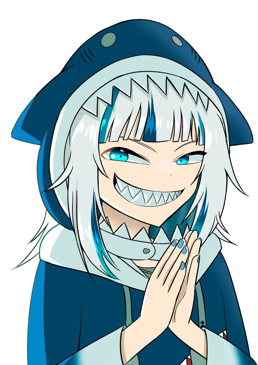 gawr gura (hololive and 1 more) drawn by zeon_(zzeeonn)