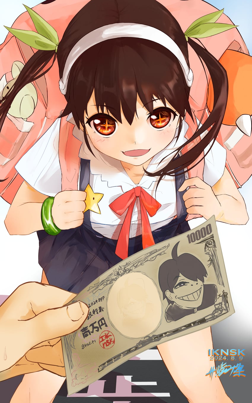 hachikuji mayoi and araragi koyomi (monogatari and 1 more) drawn by iknsk