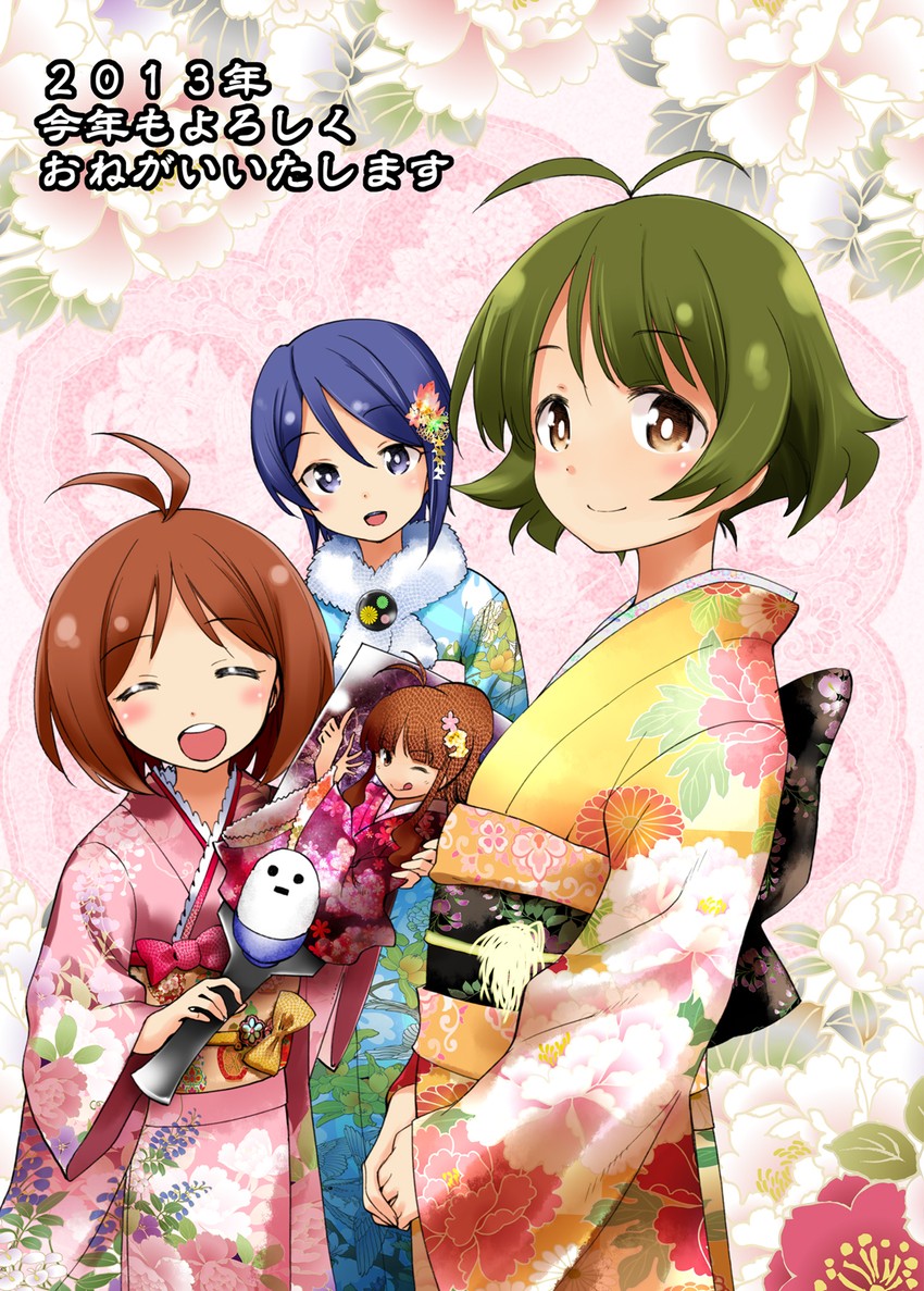 akizuki ryo, mizutani eri, hidaka ai, and hidaka mai (idolmaster and 1 more) drawn by kurose_kousuke