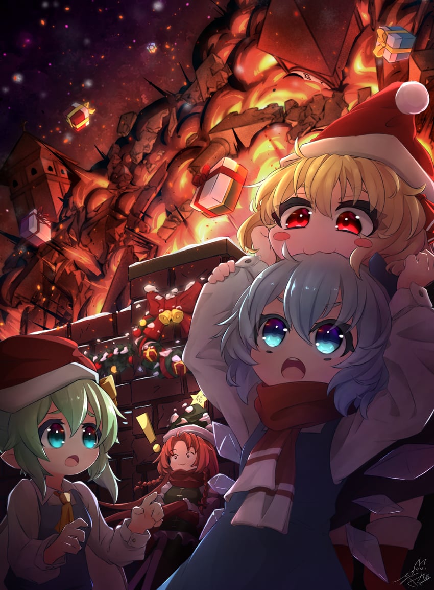 cirno, hong meiling, rumia, and daiyousei (touhou) drawn by mr.turtle_head