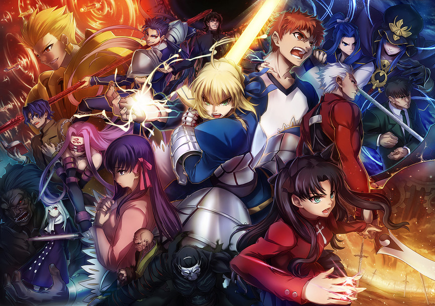 artoria pendragon, saber, tohsaka rin, illyasviel von einzbern, gilgamesh, and 12 more (fate and 1 more) drawn by todee