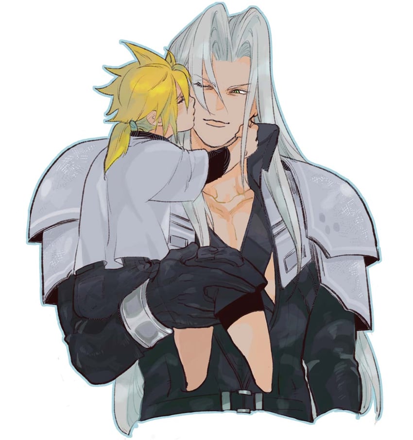 cloud strife and sephiroth (final fantasy and 2 more) drawn by takaraxiao