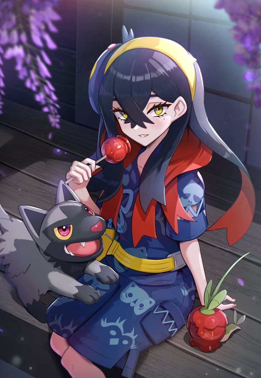 carmine, poochyena, and dipplin (pokemon and 1 more) drawn by gonzarez