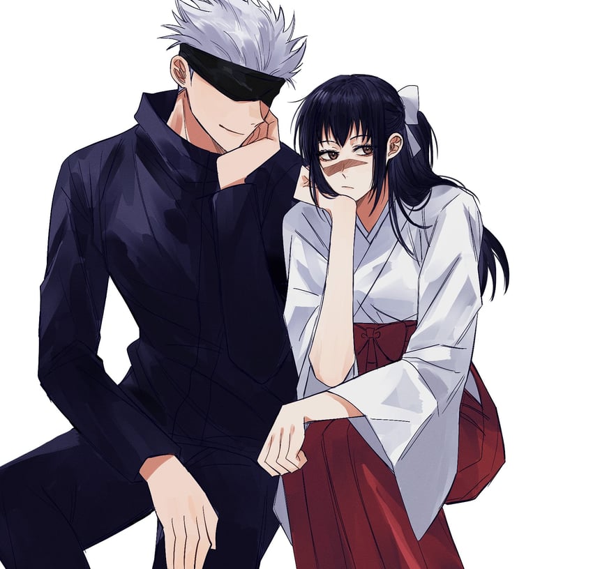 gojou satoru and iori utahime (jujutsu kaisen) drawn by matchi_(ginger.8)