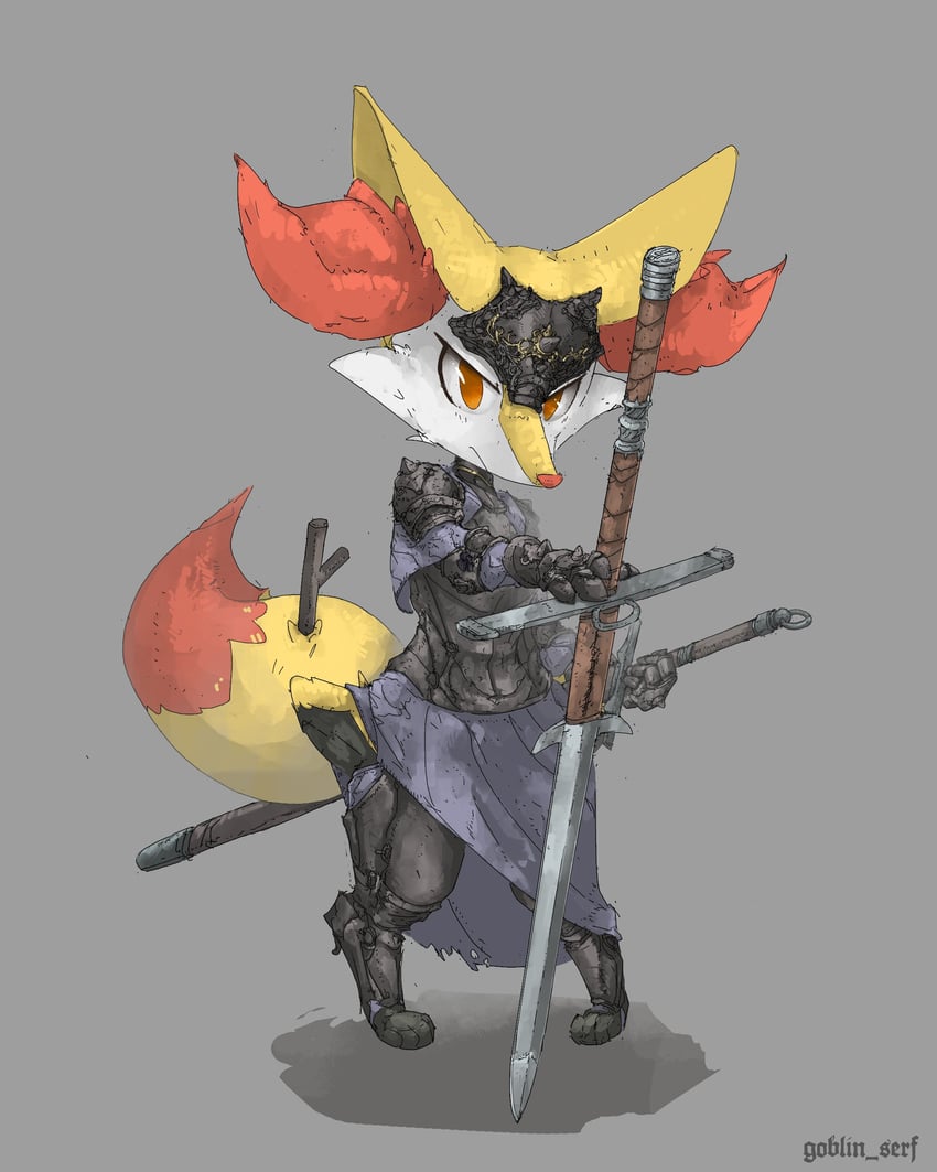 braixen (original and 1 more) drawn by goblin_serf