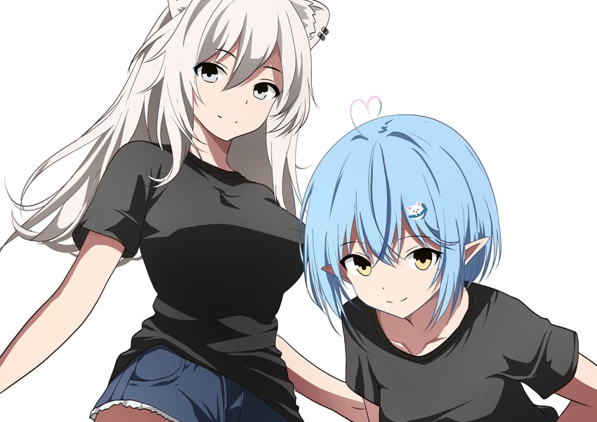 yukihana lamy and shishiro botan (hololive) drawn by kishishi_(kishiman-ya)
