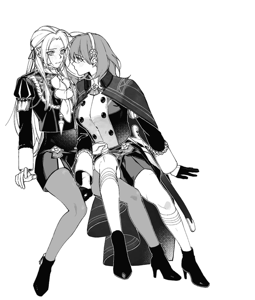 female byleth and edelgard von hresvelg (fire emblem and 1 more) drawn by supi_002