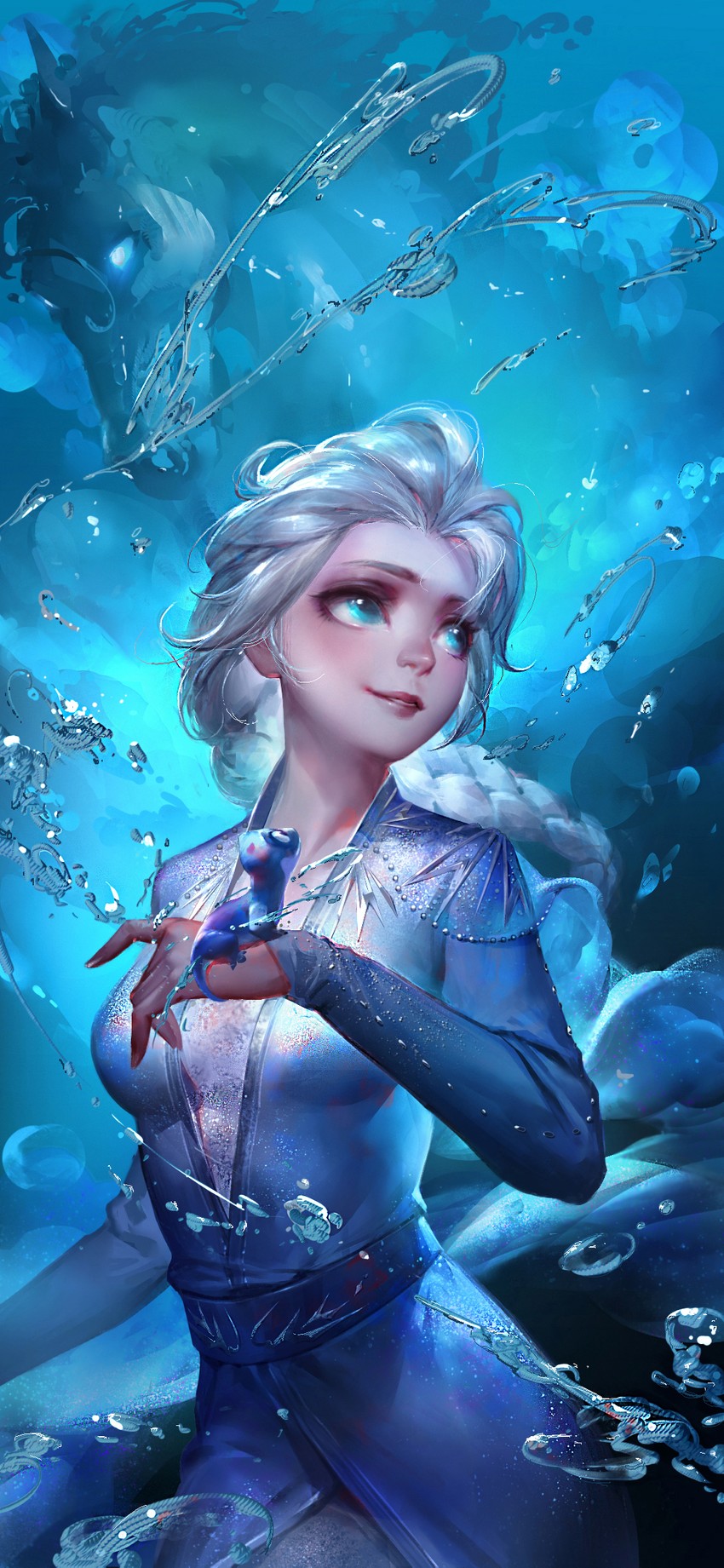 elsa, the nokk, and bruni (frozen) drawn by lan_feng