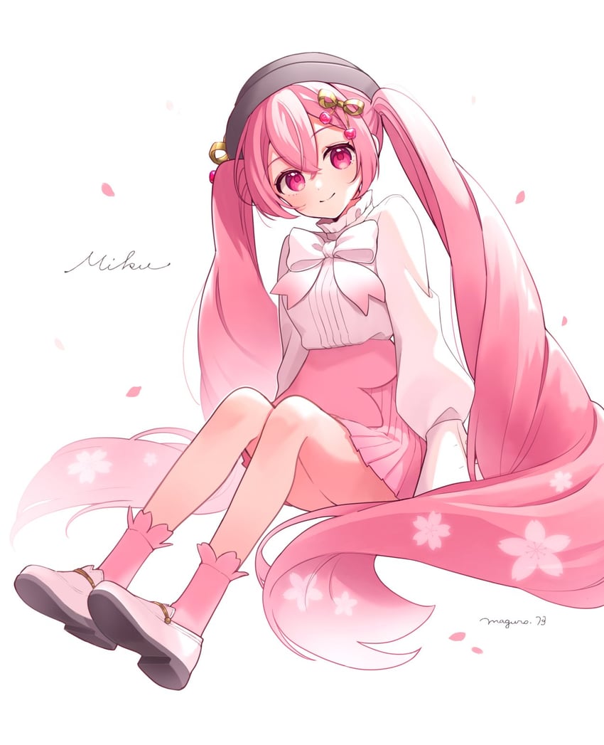 hatsune miku and sakura miku (vocaloid) drawn by binchou_maguro