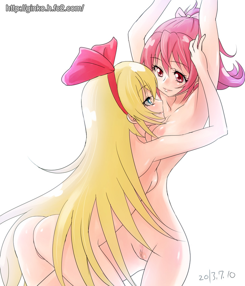 aida mana and regina (precure and 1 more) drawn by ginko_(silver_fox)