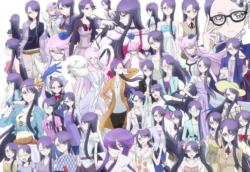 tsukikage yuri, cure moonlight, and cure moonlight mirage (precure and 1 more) drawn by tsukikage_oyama