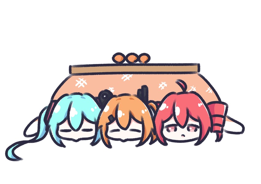 hatsune miku, kasane teto, and adachi rei (vocaloid and 2 more) drawn by cott_(cott_5)