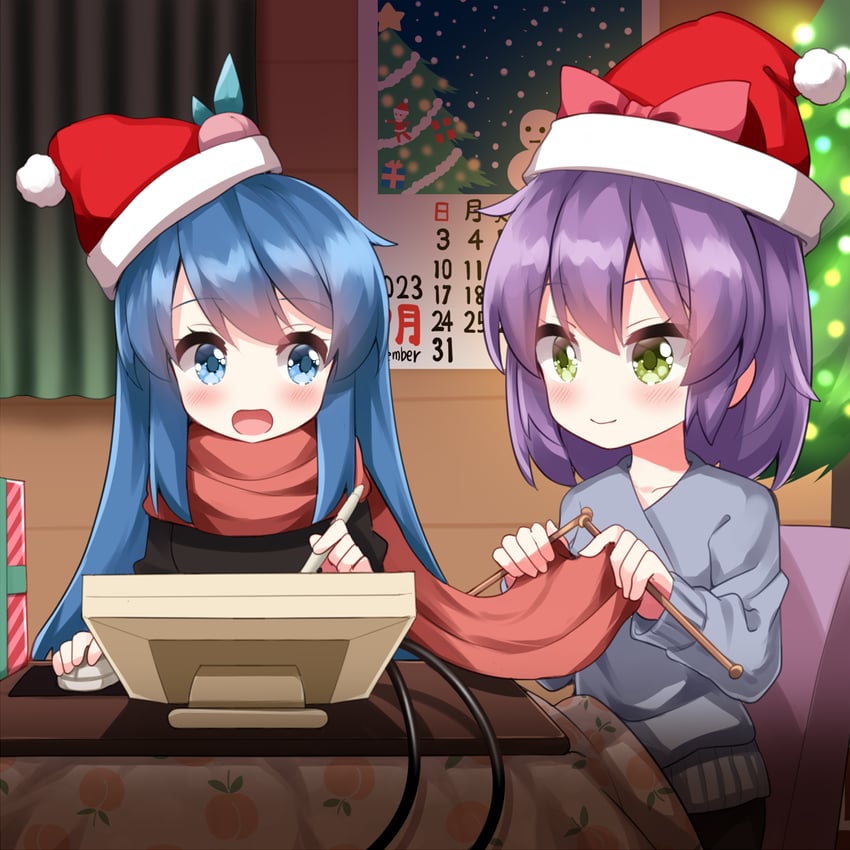 hinanawi tenshi and nagae iku (touhou) drawn by ruu_(tksymkw)