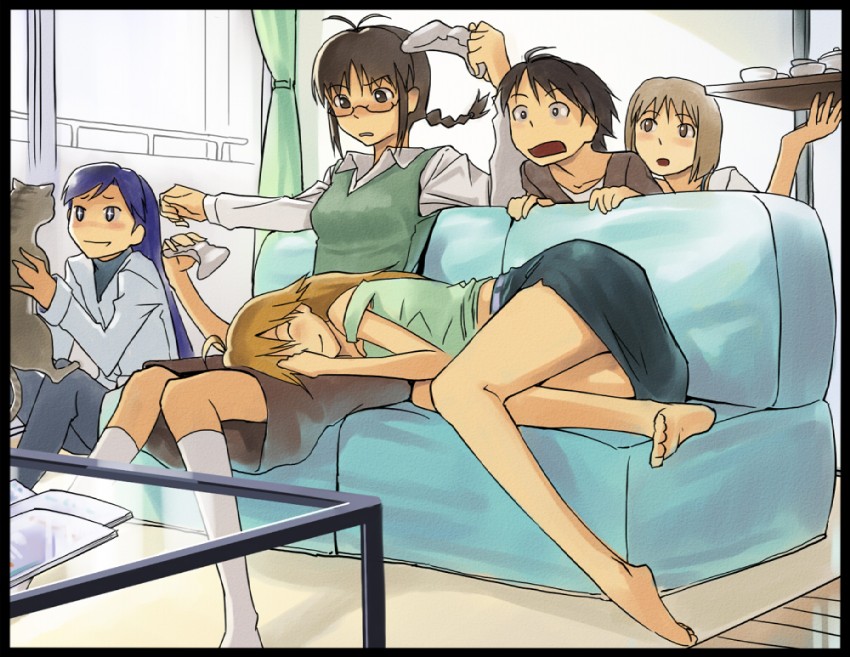 hoshii miki, kisaragi chihaya, kikuchi makoto, hagiwara yukiho, and akizuki ritsuko (idolmaster) drawn by inu_(aerodog)