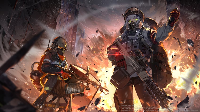 vector, hk416, last man battalion, and cleaners (girls' frontline and 1 more)