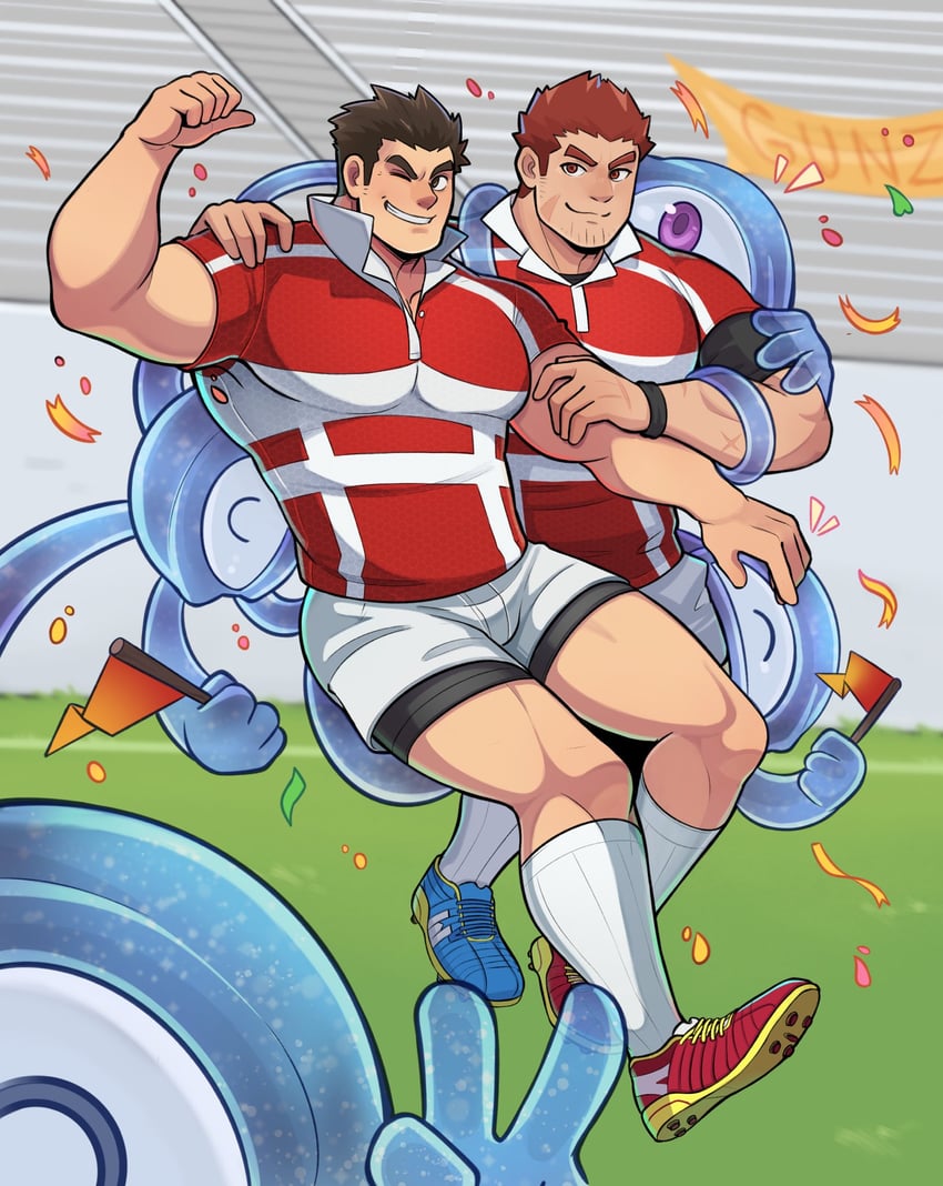 protagonist 3 and tamamura gunzo (tokyo afterschool summoners) drawn by geckobara