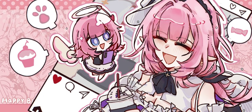 elysia and elf elysia (honkai and 1 more) drawn by bilizinger