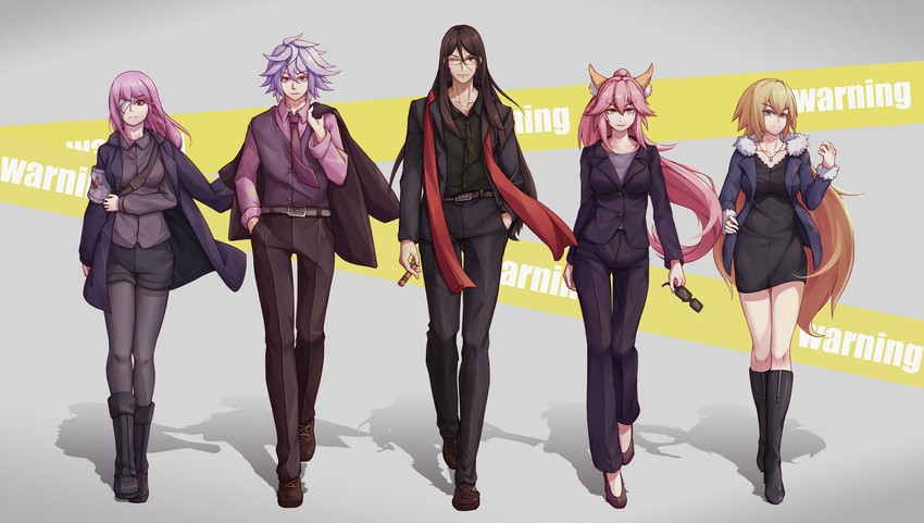 tamamo, jeanne d'arc alter, jeanne d'arc, tamamo no mae, florence nightingale, and 3 more (fate and 1 more) drawn by muou_(muou233)