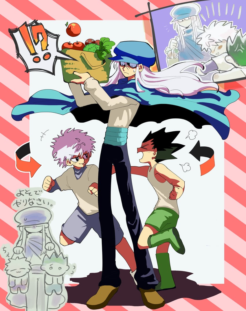 killua zoldyck, gon freecss, and kite (hunter x hunter) drawn by tamvn7dloekjfu7