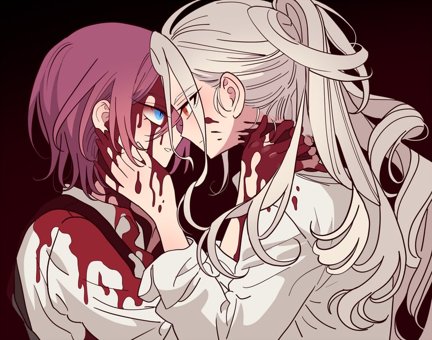 saegusa ibara and ran nagisa (ensemble stars!) drawn by meremero