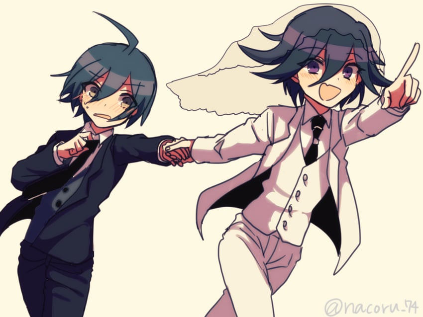 oma kokichi and saihara shuichi (danganronpa and 1 more) drawn by nacoru
