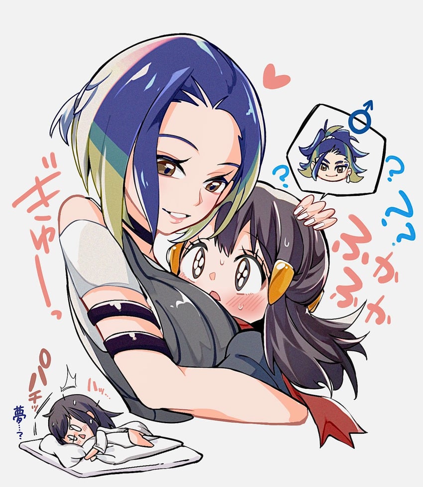 dawn, akari, adaman, and perrin (pokemon and 2 more) drawn by cocoa_s3