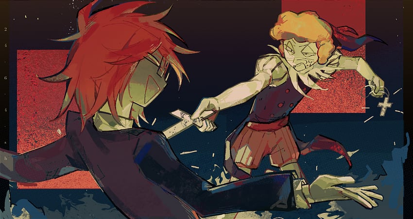 randal ivory and sebastian de tomato smith chicken legs (randal's friends) drawn by shan_hou