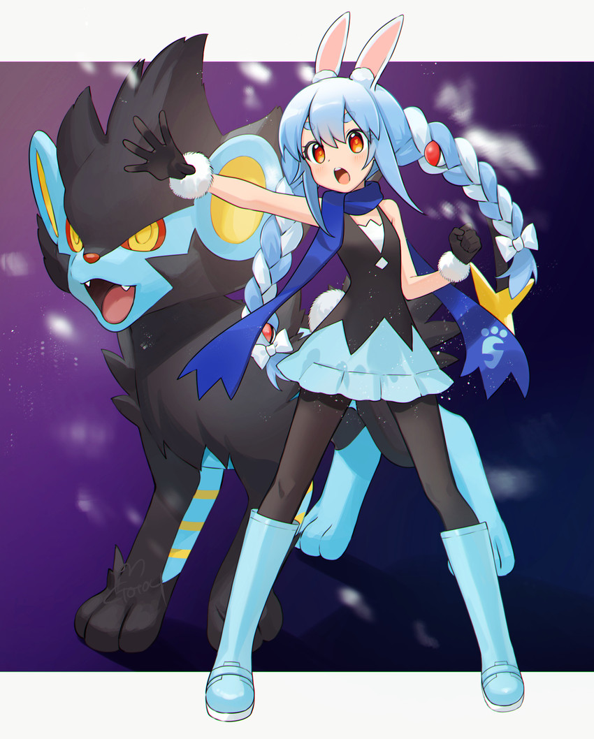usada pekora, dawn, and luxray (pokemon and 2 more) drawn by gotoh_(nekocat)