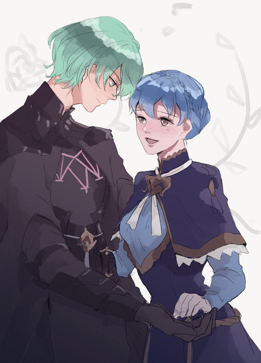 marianne von edmund and male byleth (fire emblem and 1 more) drawn by chikefu
