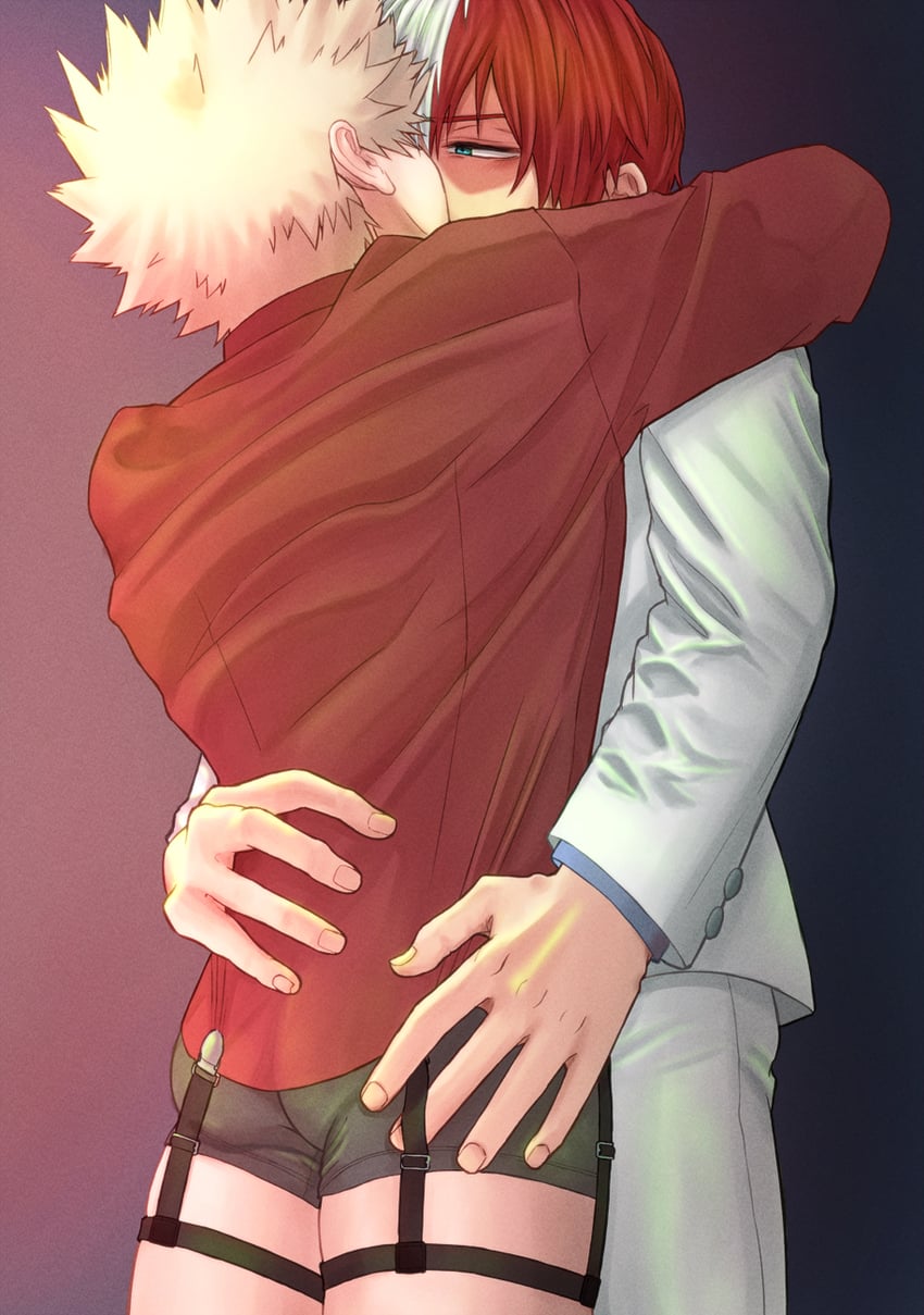 bakugou katsuki and todoroki shoto (boku no hero academia) drawn by satoko_(sat_ok_o)