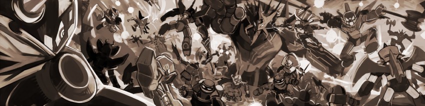 gurren-lagann, mazinger z, scopedog, shin getter-1, guren, and 13 more (gundam and 17 more) drawn by hajime_(hajime-ill-1st)