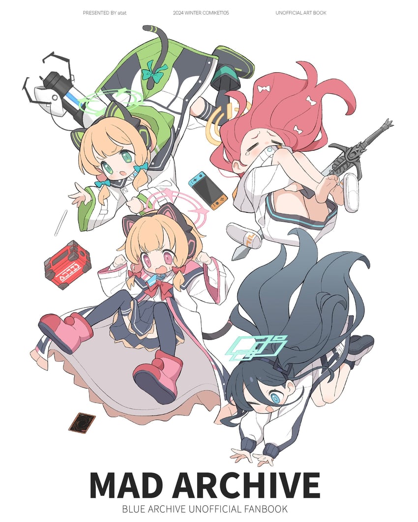 aris, momoi, midori, and yuzu (blue archive and 3 more) drawn by ketsu_juuji_killer_(kejuki)